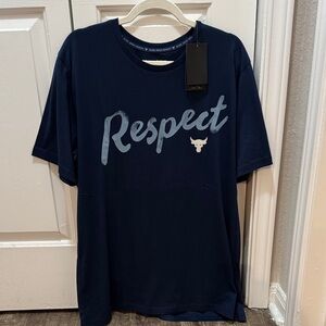 Under Armour Navy Blue 'Respect' Project Rock Graphic Short-Sleeve Tee-Men’s XL